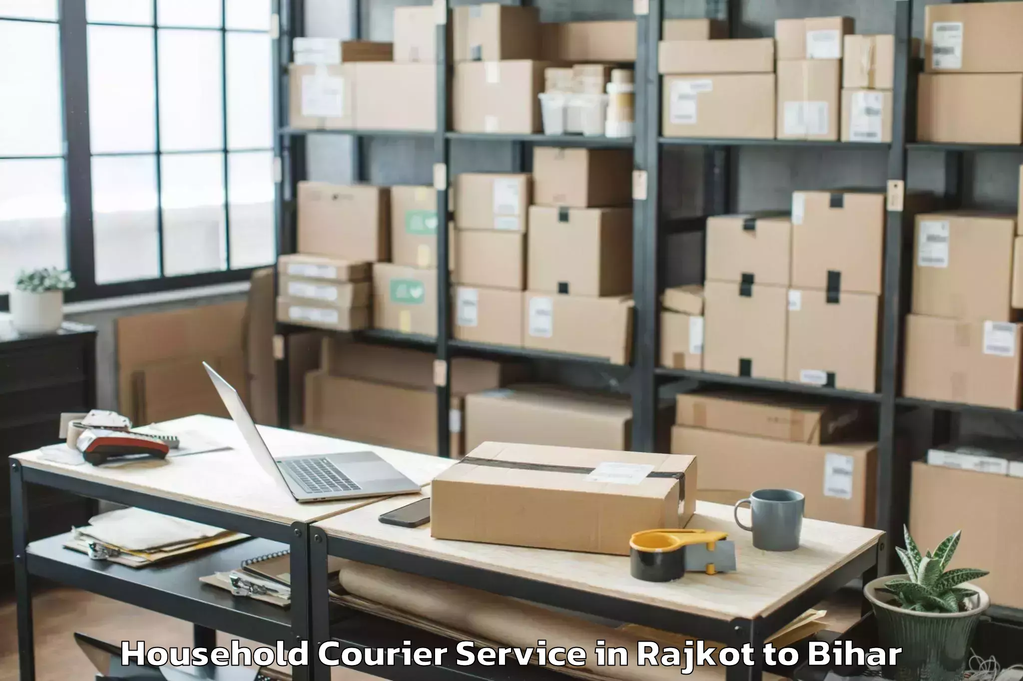 Book Rajkot to Jha Jha Household Courier Online